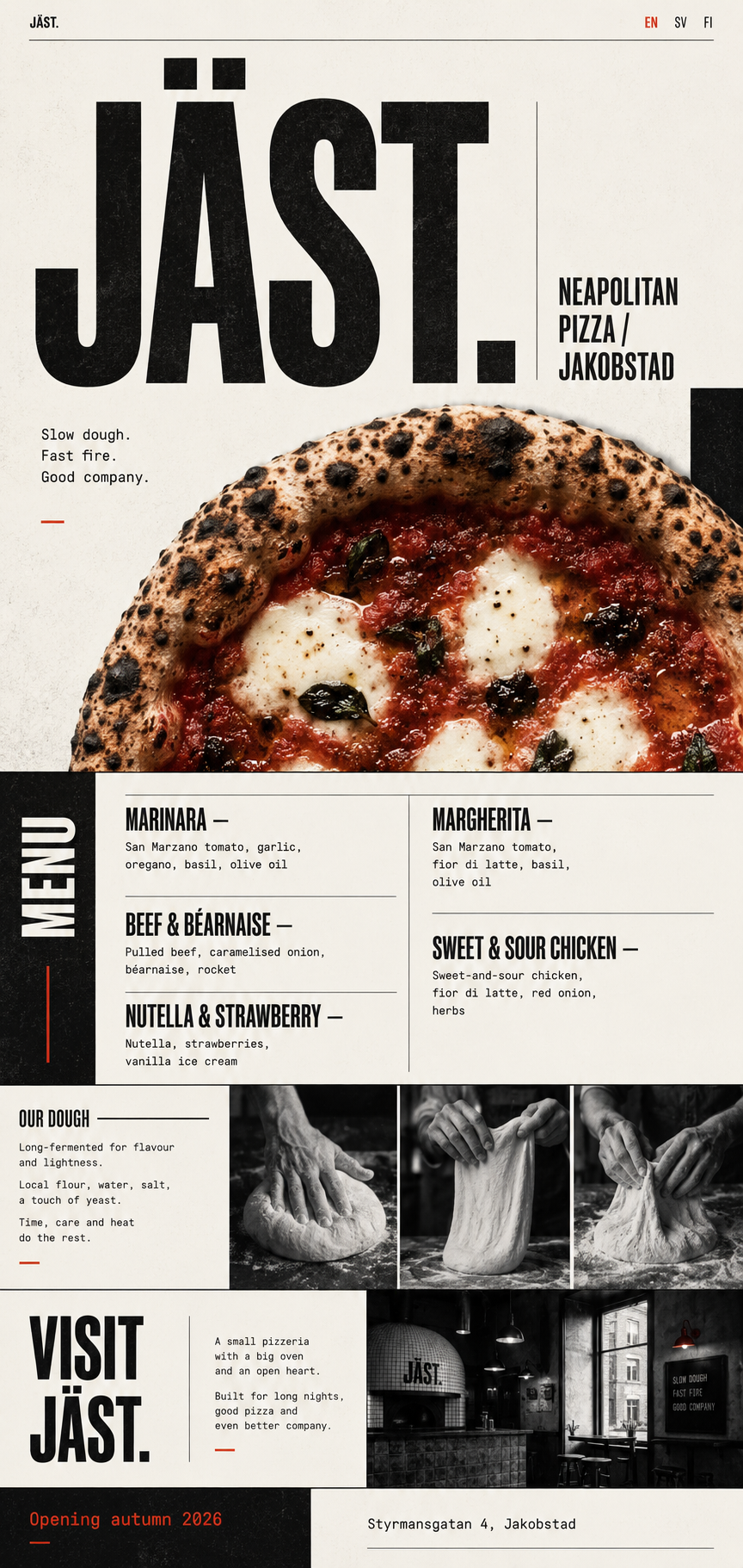 Freshly baked Margherita with a blistered Neapolitan crust